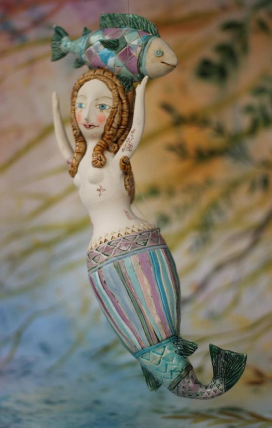 Underwater Baroque Project - Mermaid. Hanging sculpture.