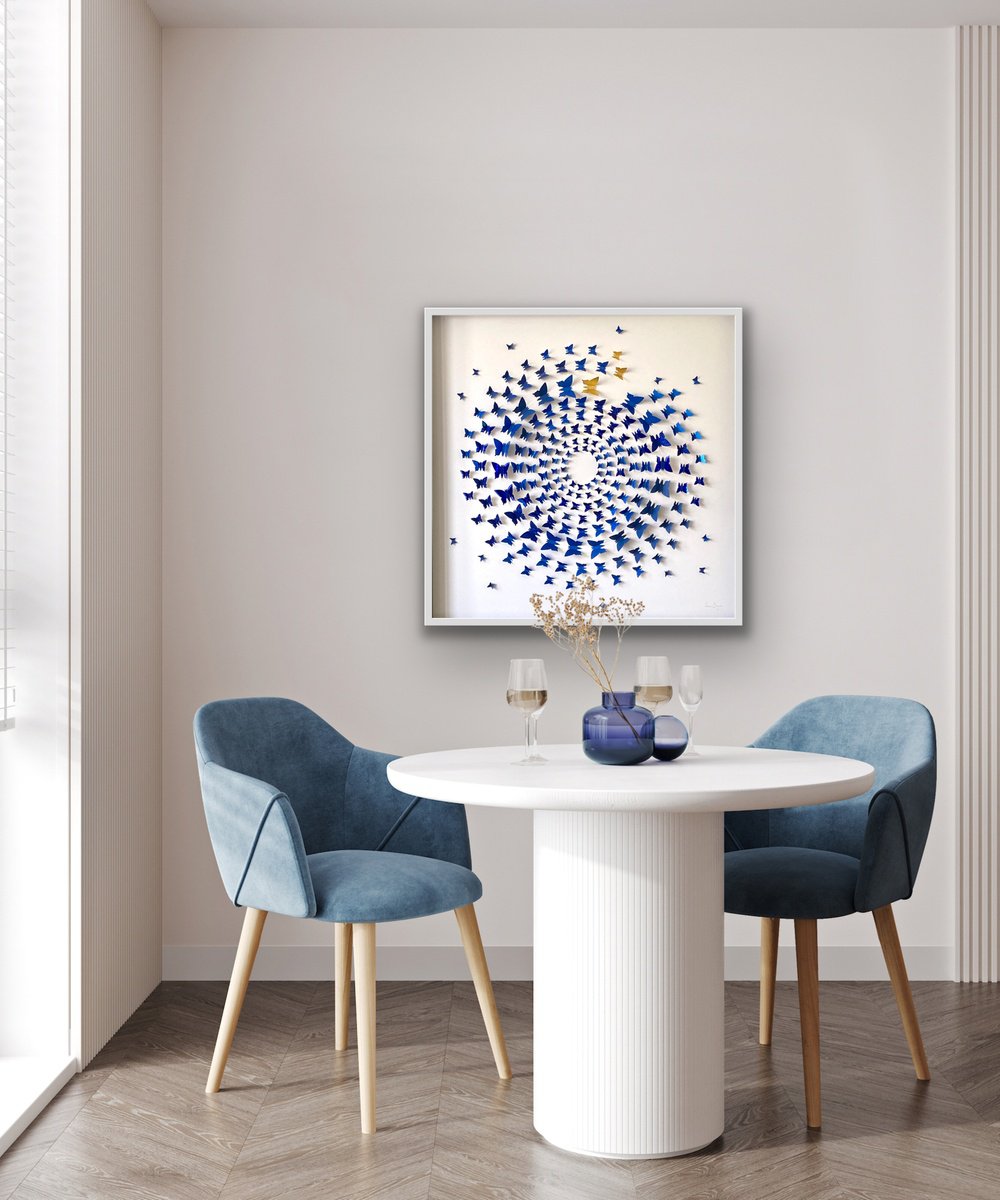 Relief , Into The Blue By Lorna Doyan, 31 X 31, Artwork For Sale On Artfinder