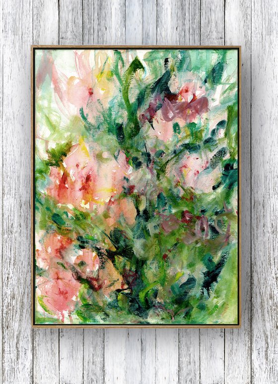 Floral Lullaby 38 - Flower Oil Painting by Kathy Morton Stanion