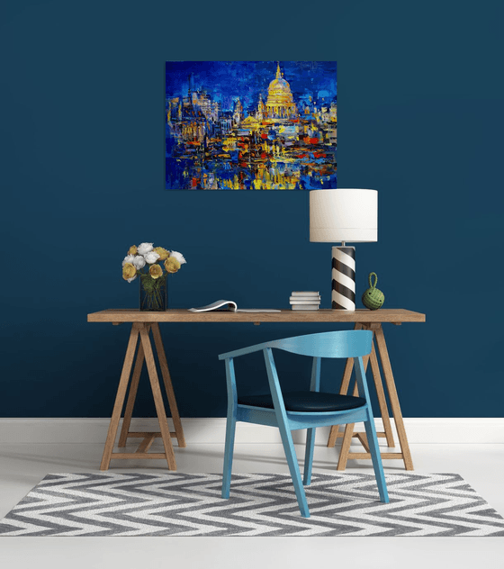 Fog lights over the Thames