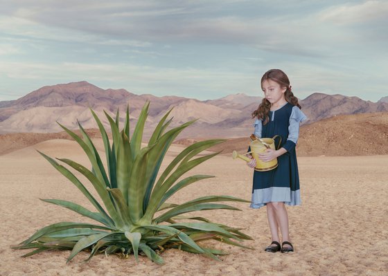 The girl in the desert