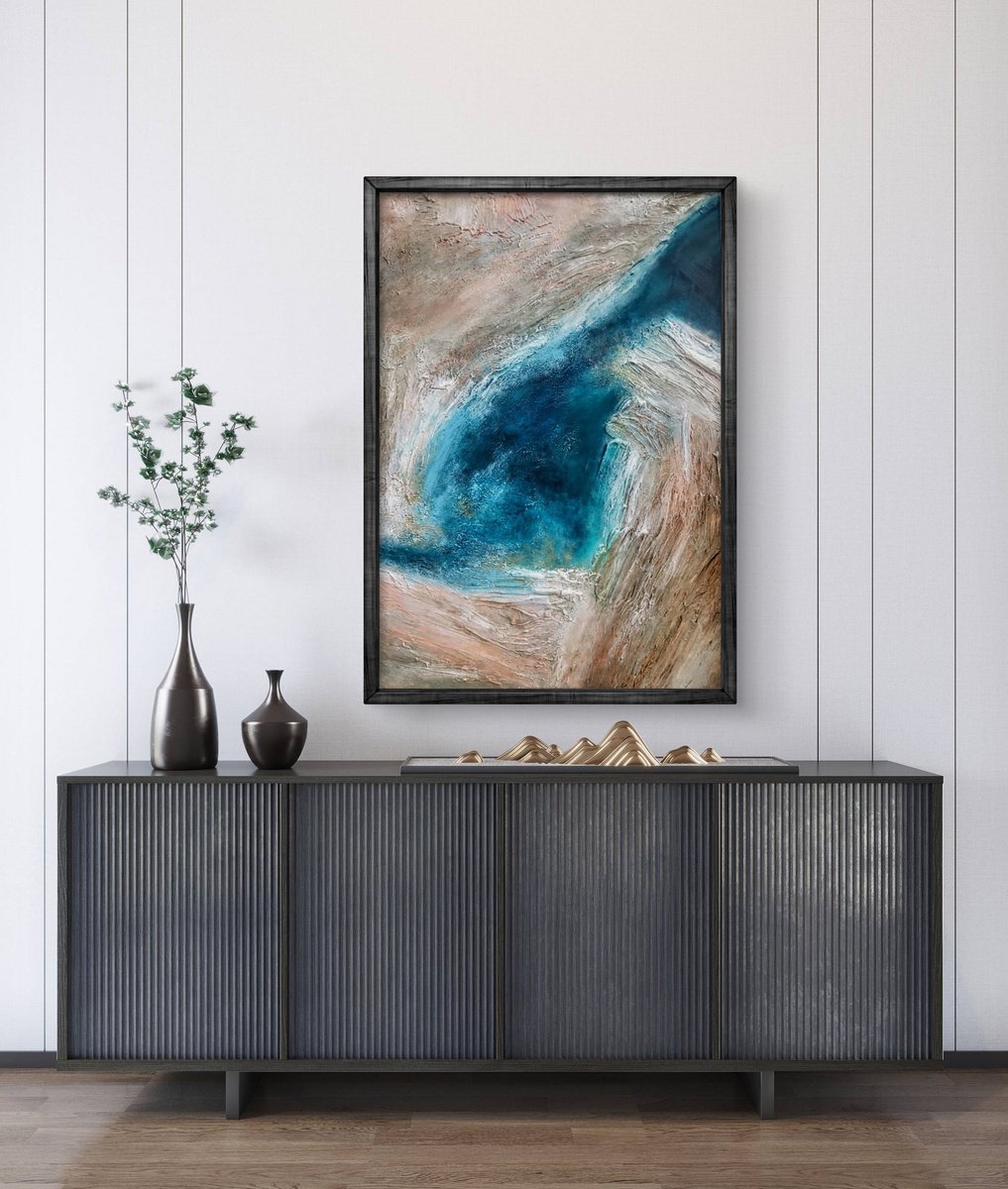 Impressionistic Landscape Painting By Alexandra Petropoulou, 28 X 39, Milos Island, Original Artwork