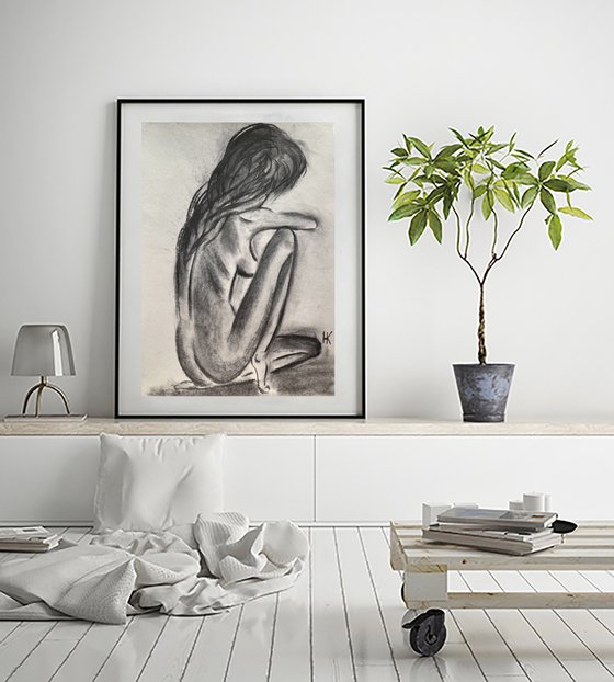Nude Charcoal Art
