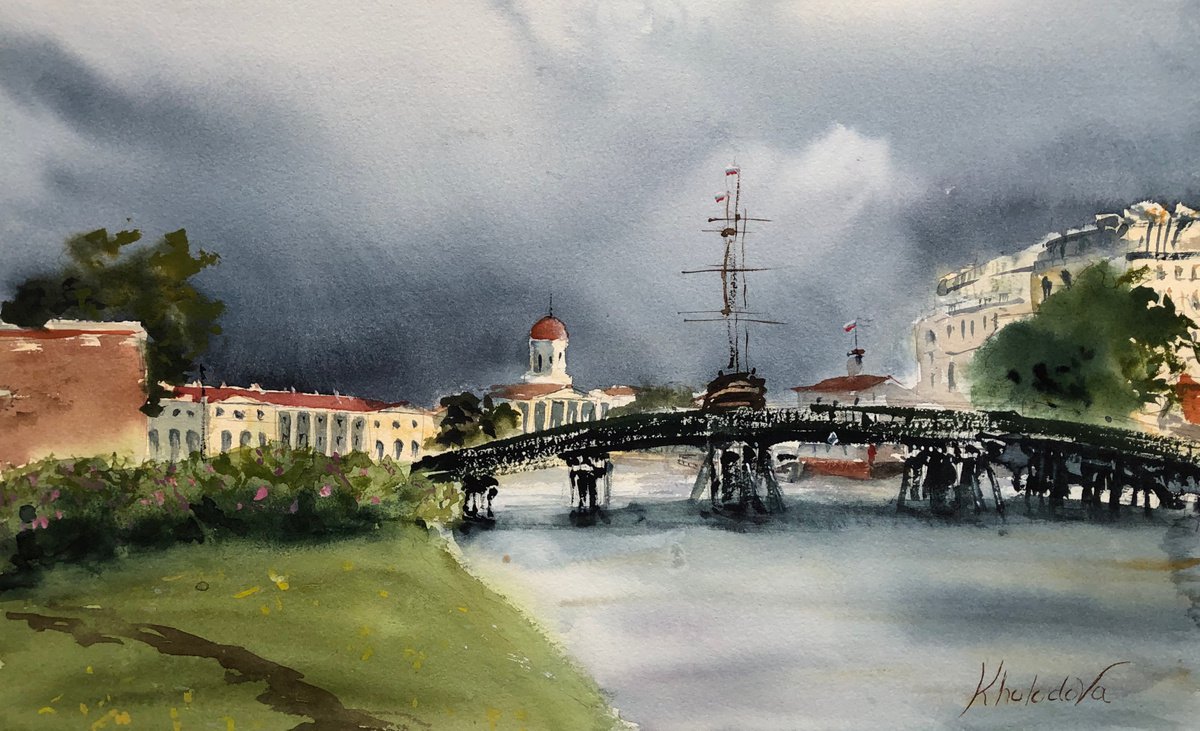 View to the Kronversky bridge by Olga Kholodova
