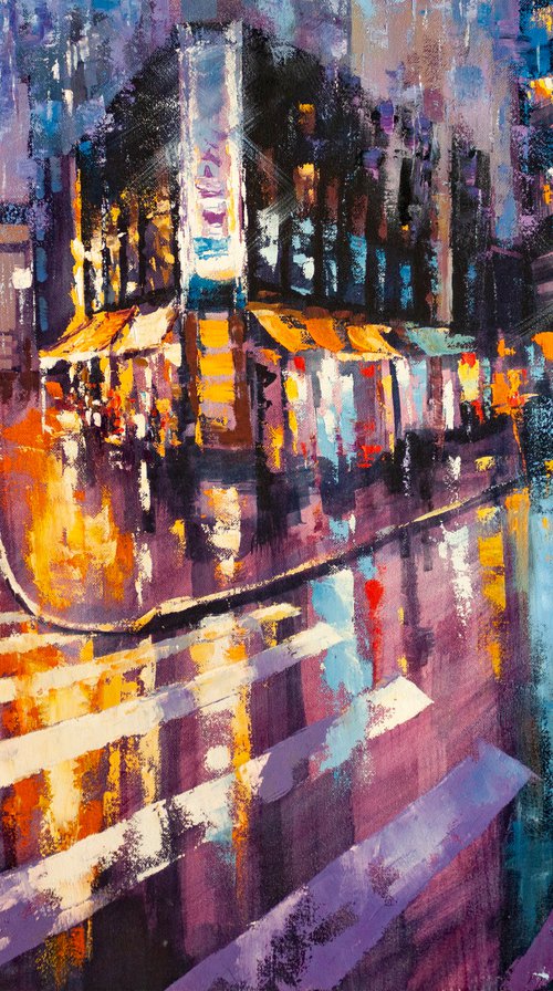 Night city after rain by Aleksandr Neliubin