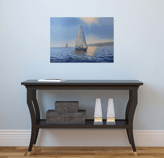 Seascape with Sailboats 55