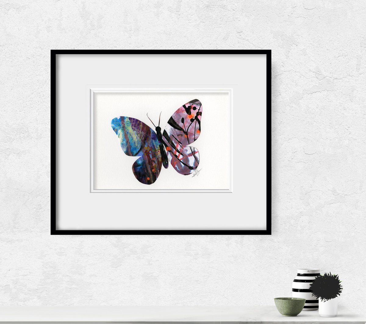 A Butterfly Story - 14 - Abstract Minimal Butterfly Painting Collage by Kathy Morton Stani... by Kathy Morton Stanion