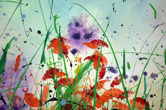 Szabadság - Super sized original abstract floral landscape