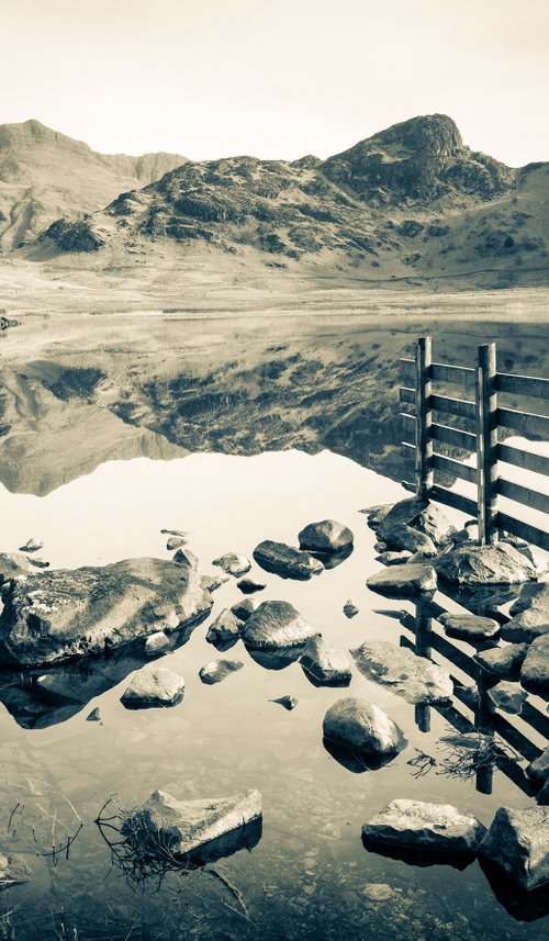 Blea Tarn Classic View - Little Langdale Lake District ( Split Toned Print ) by Stephen Hodgetts Photography