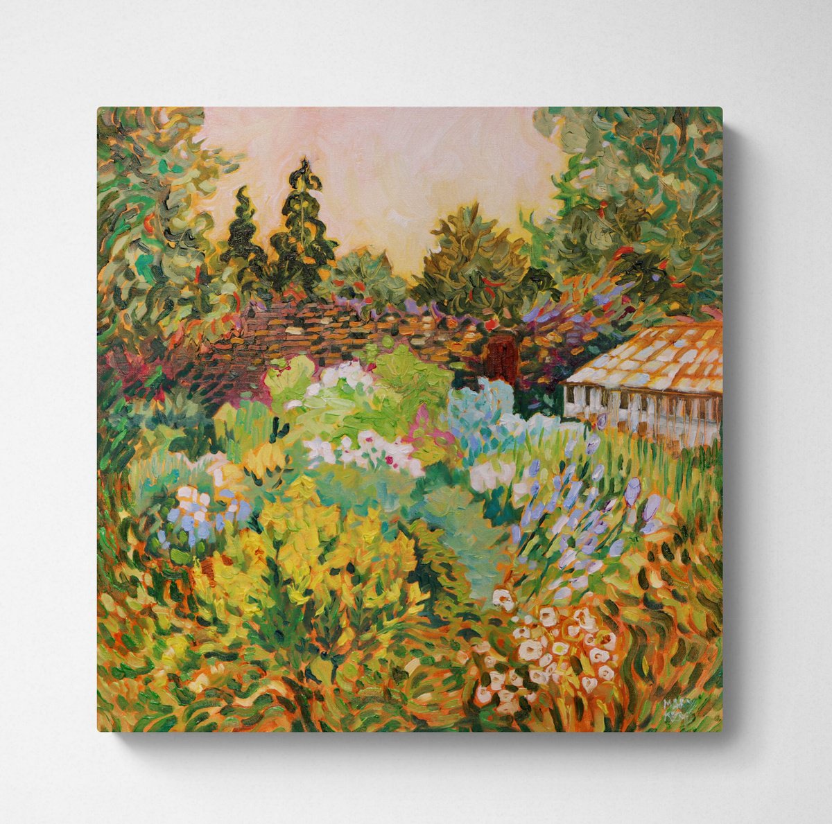 Walled Garden By Mary Kemp, 16 X 16, Artwork For Sale On Artfinder
