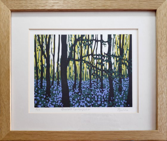 Bluebell Contemplation, framed