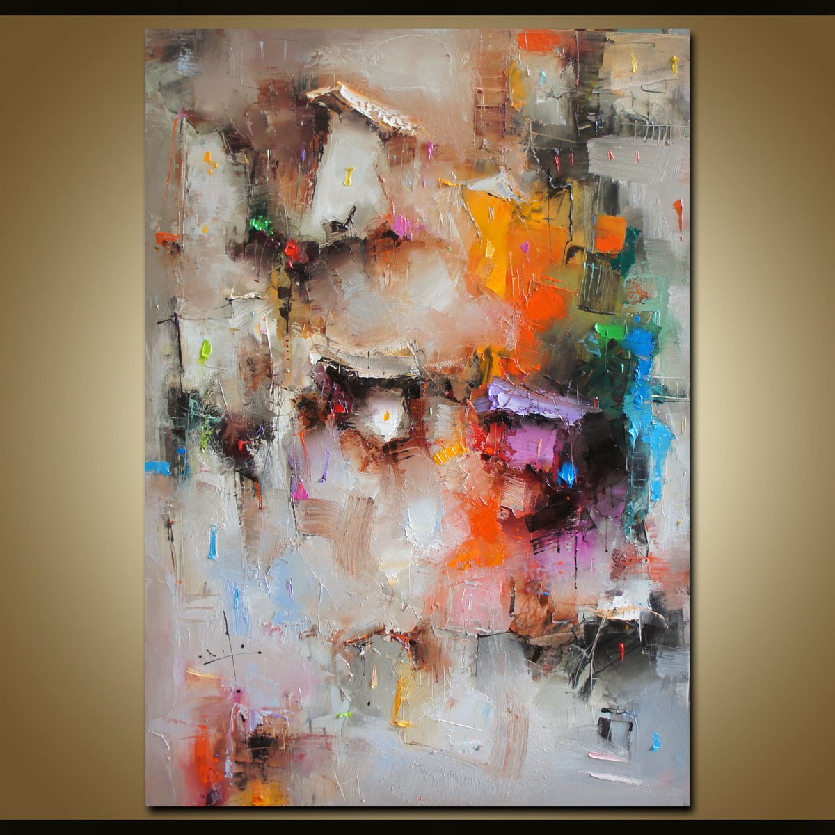 Expressive Landscape Oil Painting By Stanislav Lazarov, 28 X 39", Layers, Original Artwork