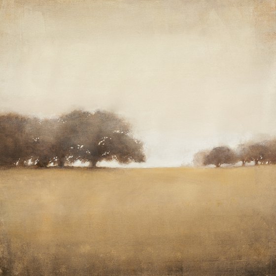 Summer Oaks 220322, earth tones tonal landscape with trees