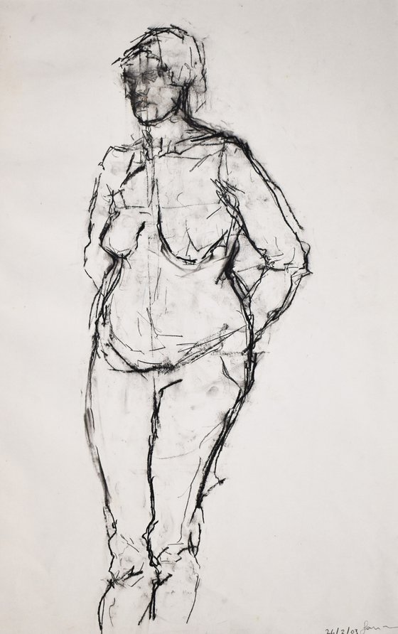 Study of a female Nude - Life Drawing No 432