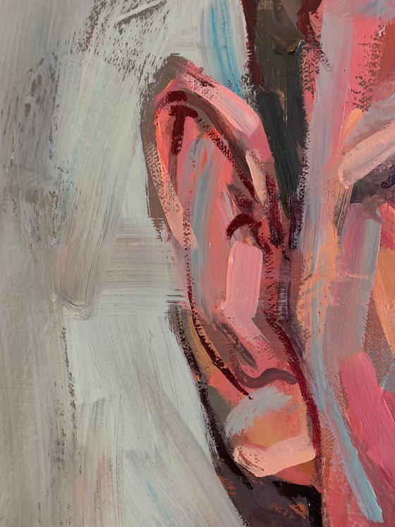 Man face male portrait gay queer oil painting