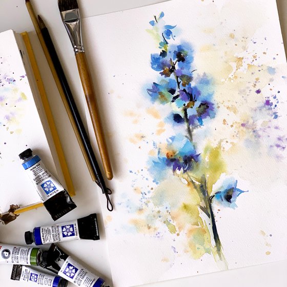 Blue Delphinium Flowers