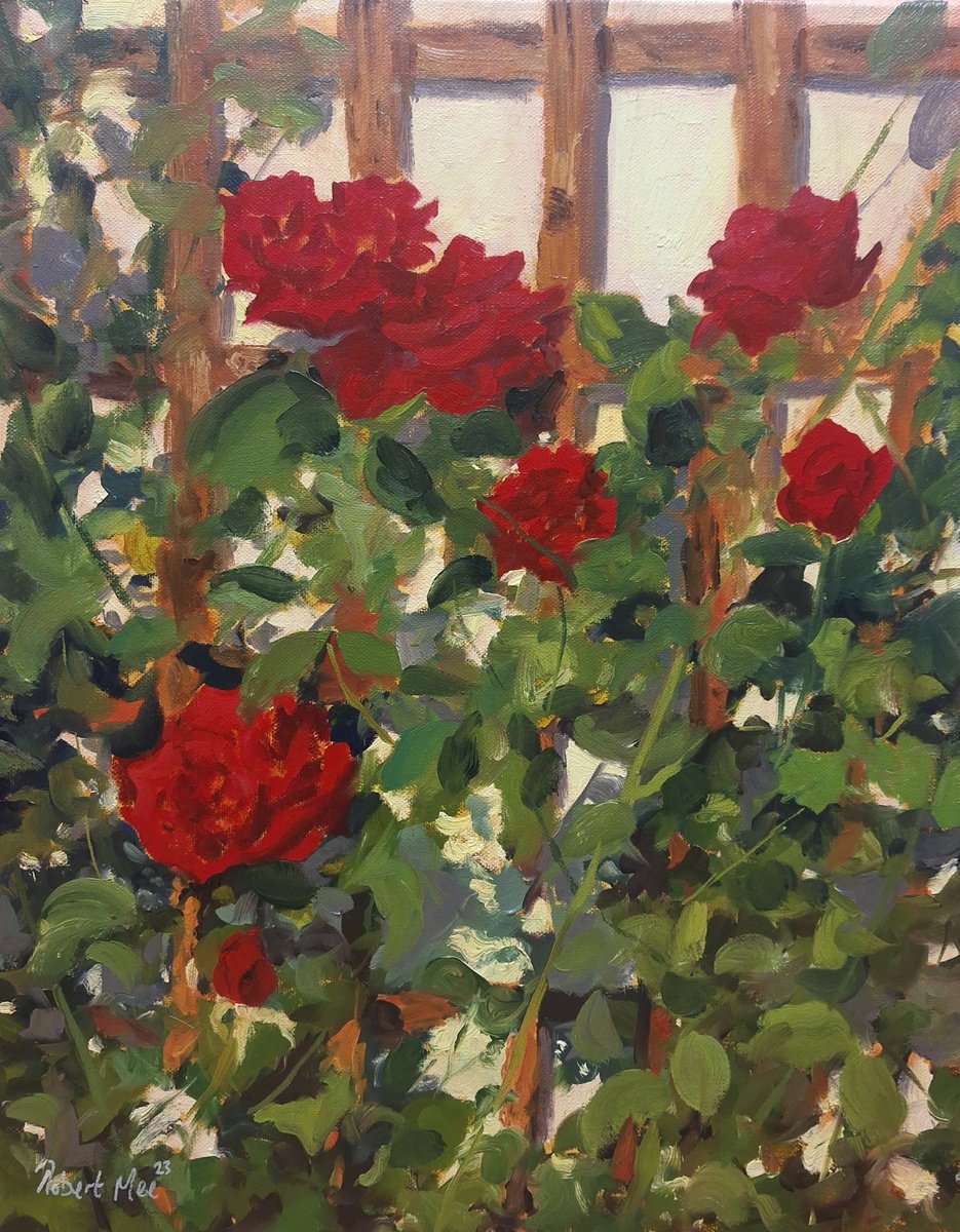 Impressionistic Botanical Oil Painting By Robert Mee, 16 X 20", 