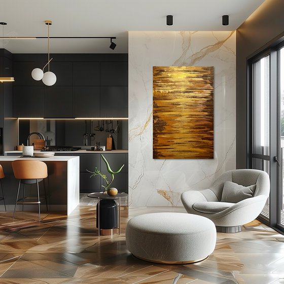 Golden Fire 90x60x2 cm