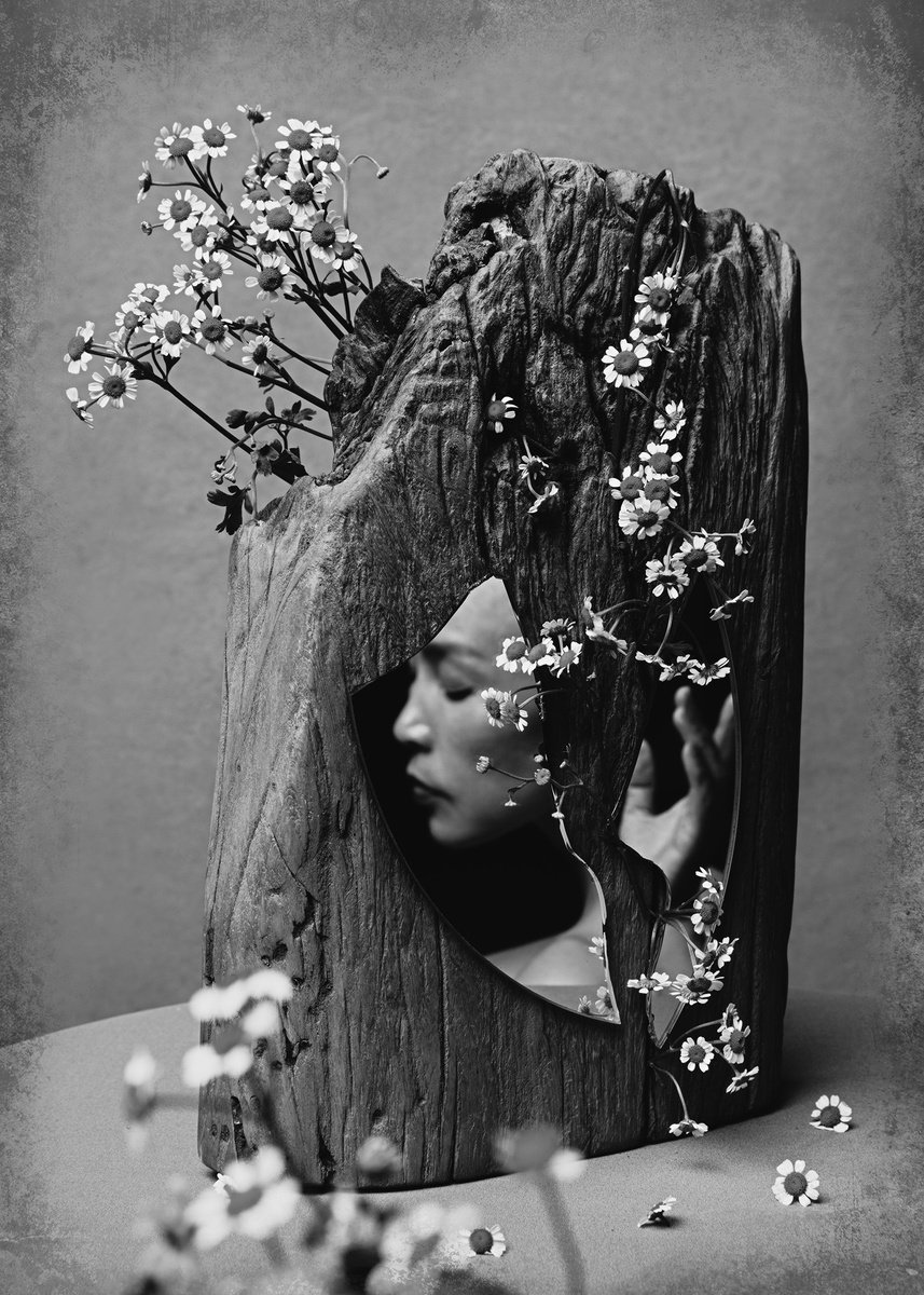 Expressive Portrait Photograph By Xidong Luo, 20 X 28", Travelers In Time, Original Artwork