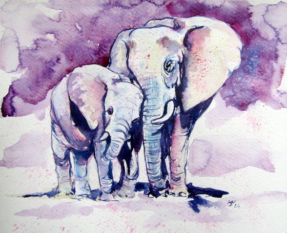 Elephant with baby