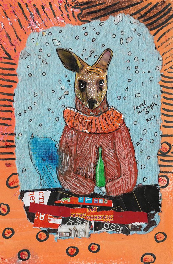 Kangaroo with bottle