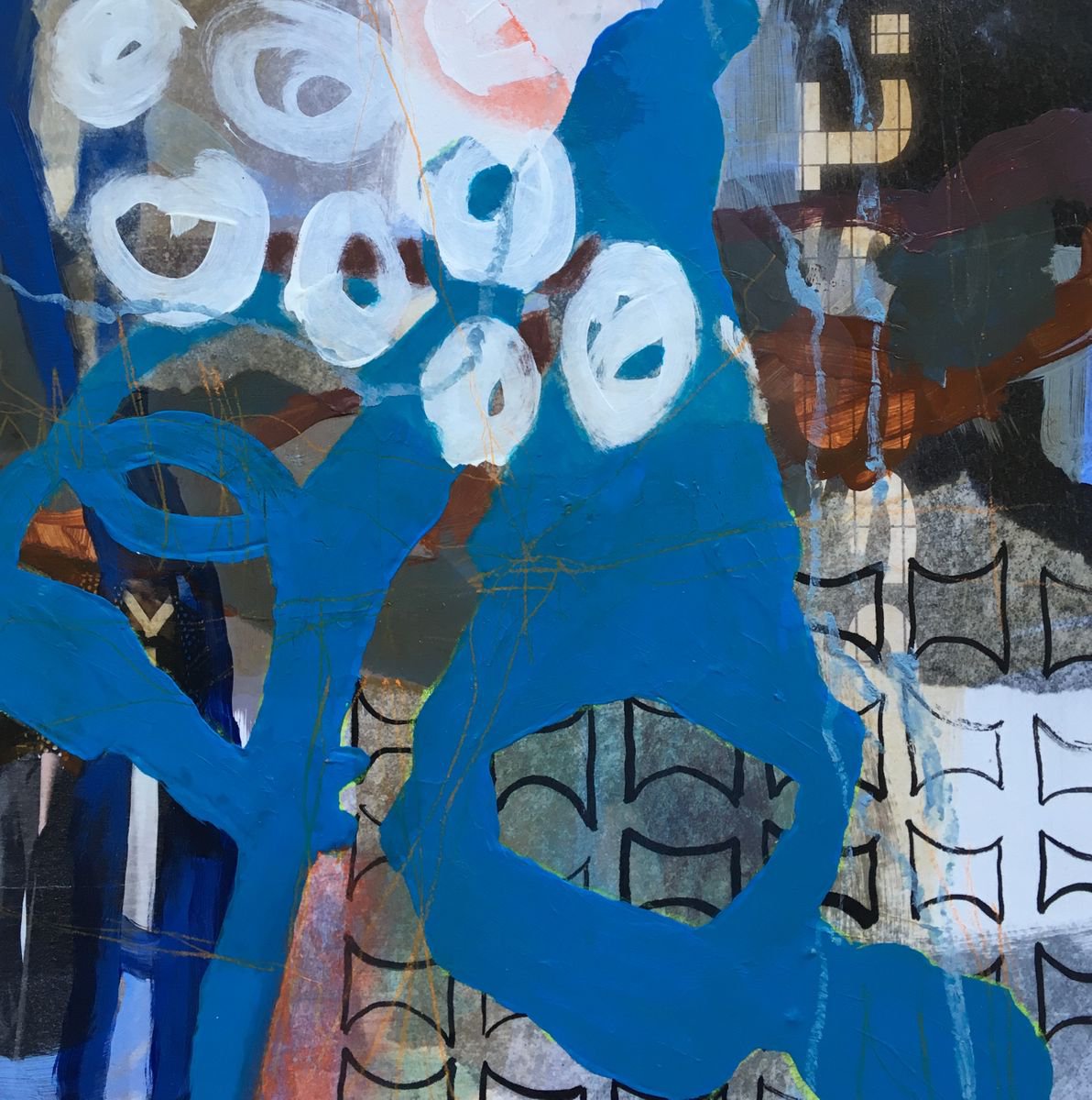 Abstract Painting By Marita Tobner, 12 X 12", Citronella, Original Artwork