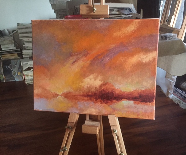 Abstract Sunset Over Water By Rod Norman Artfinder