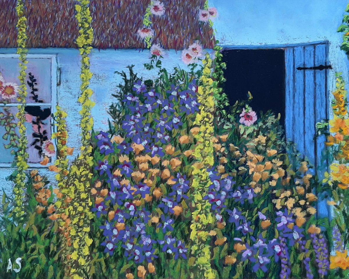 Impressionistic Botanical Pastel Drawing By Anne Shaughnessy, 14 X 11, Floral Bliss, Original Artwork