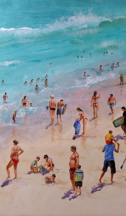 Summertime beach 40x28 in by Vishalandra Dakur