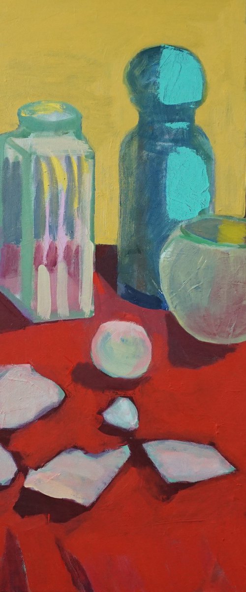 Blue Bottle with Shells by Patty Rodgers