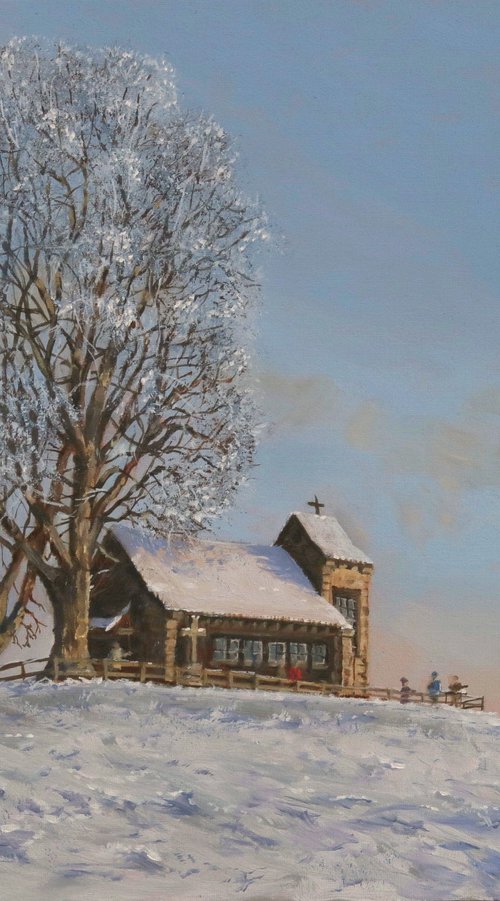 The chapel at Michaelskreuz in winter by Tom Clay