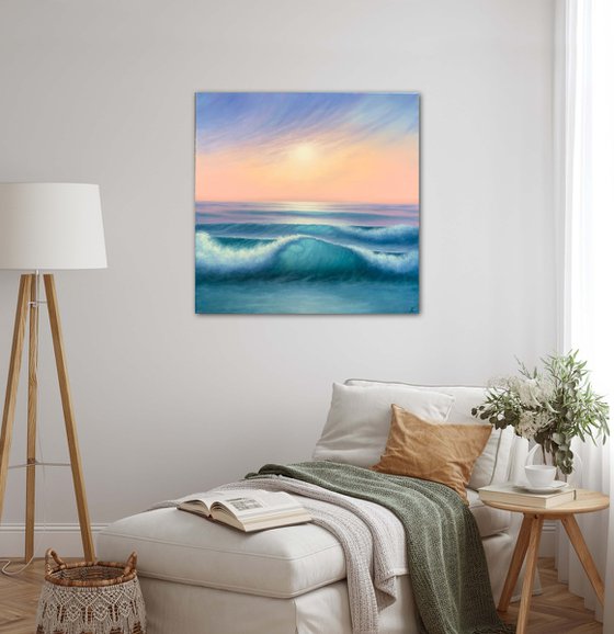Three Waves. Seascape