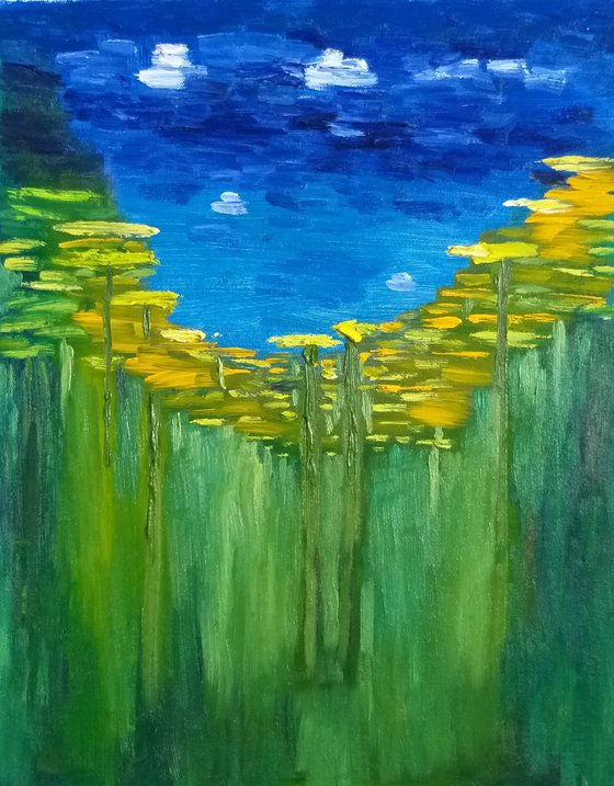 Spring, impressionistic oil painting, small artwork