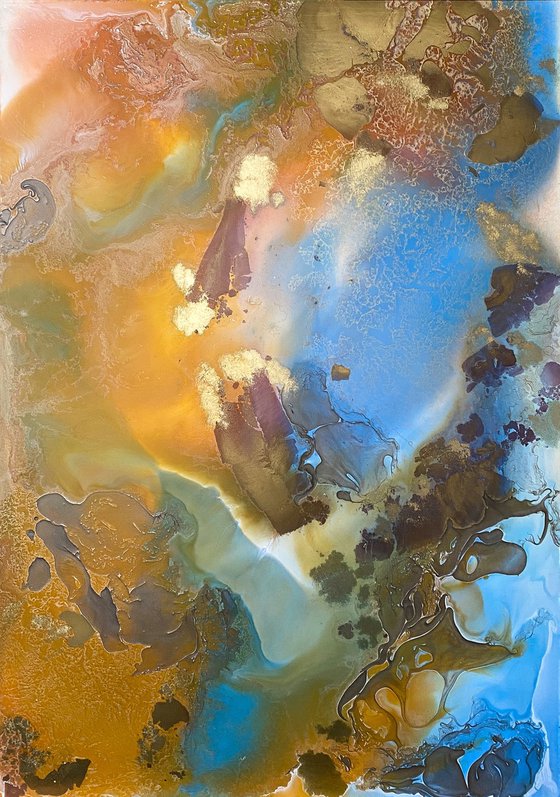 Autumn Gold Abstract Painting