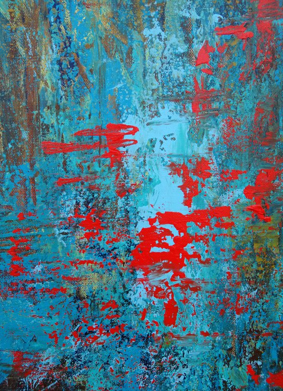 Large Blue Brown Red Abstract