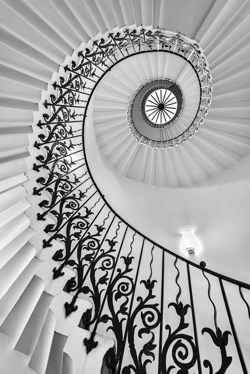 Photorealistic Cityscapes Photograph By Northlight Harbour, 17 X 25", Queens House Tulip Staircase M, Original Artwork