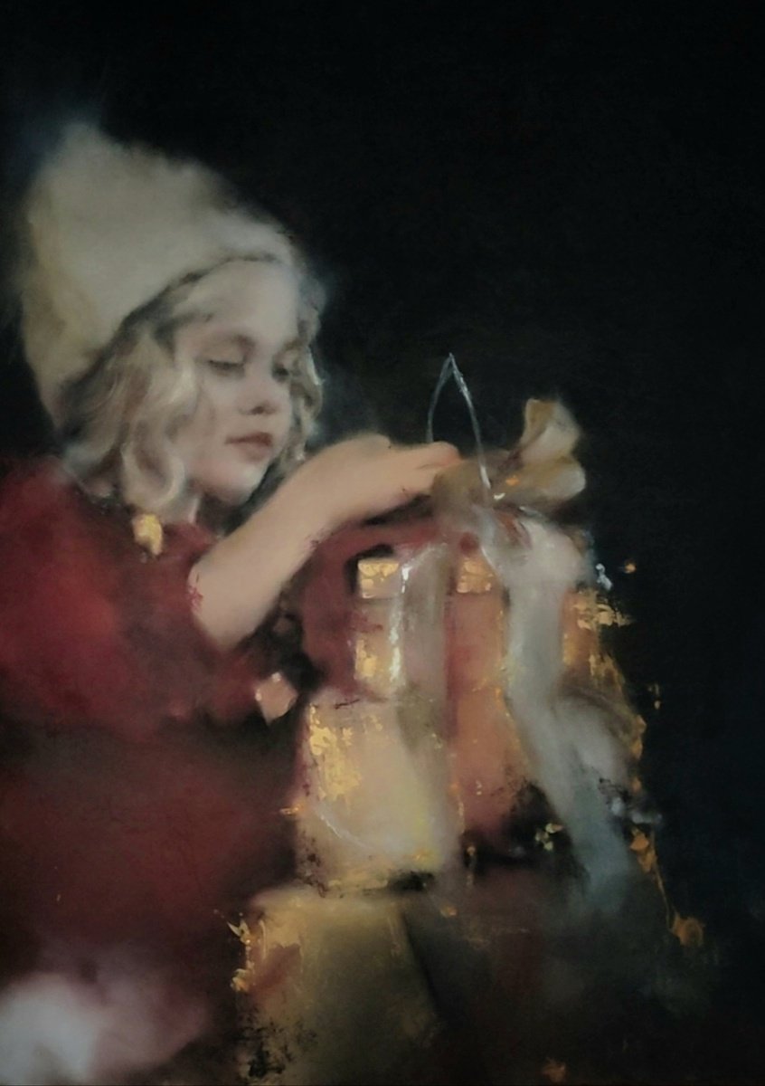 Impressionistic Portrait Oil Painting By Yuliia Kyrsanova, 24 X 31", Hidden Miracle, Original Artwork