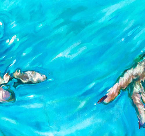 Underwater creation of Adam by Lesja Rygorczuk