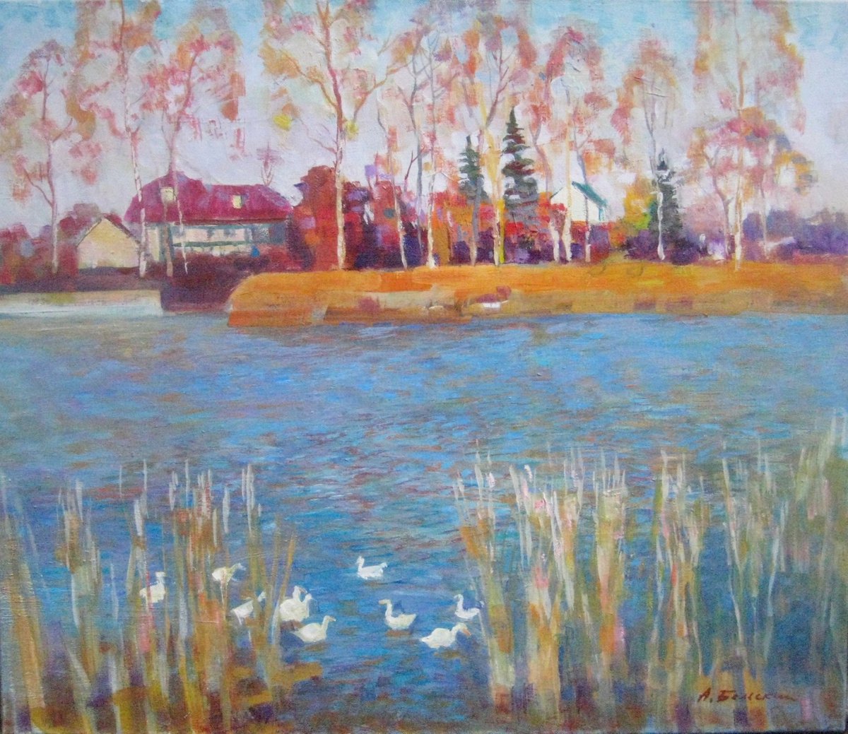 On the pond by Oleksandr Bielskyi