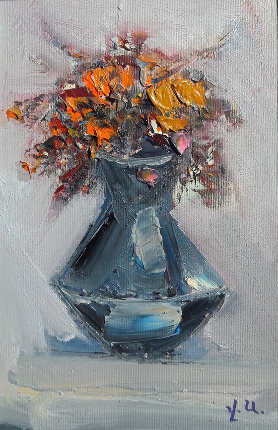 Still life flowers(20x30cm, oil painting, ready to hang)