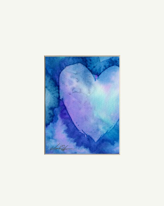 Eternal Heart 967 - Watercolor Heart Painting by Kathy Morton Stanion
