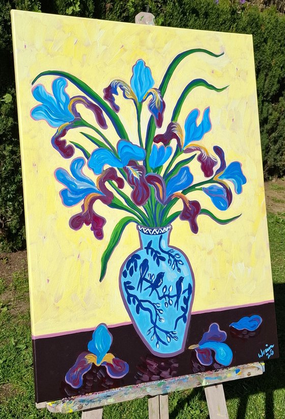 Irises in a Chinese Vase 8