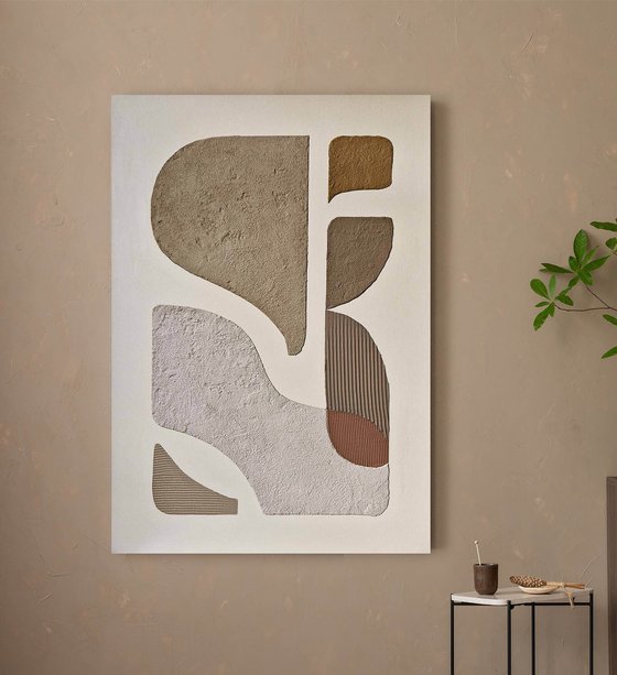"Bay 3" Brown high textured art