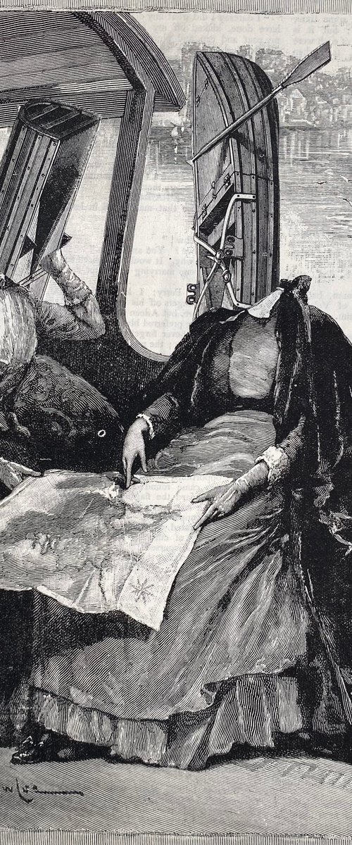 Boating with Mary and Elizabeth by Tudor Evans