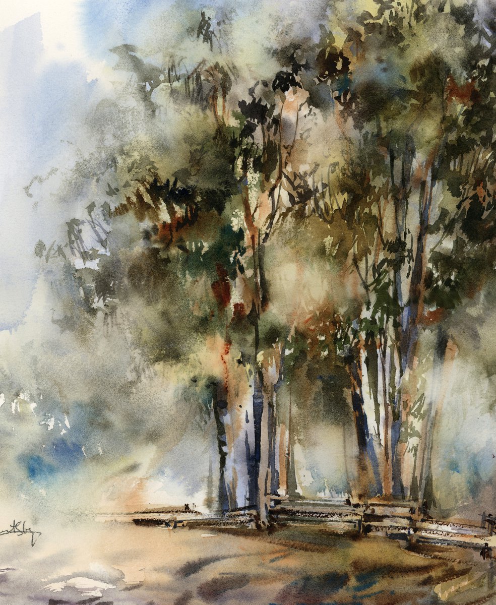 Landscape with Eucalyptus Trees by Sophie Rodionov