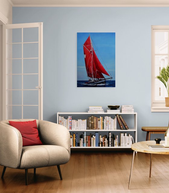 Red sailboat