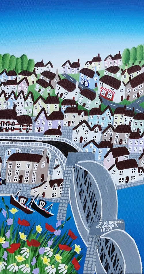 Summer over the Tamar Bridges by Elisa Trueman