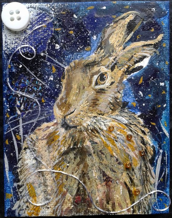 Brown Hare and Moon