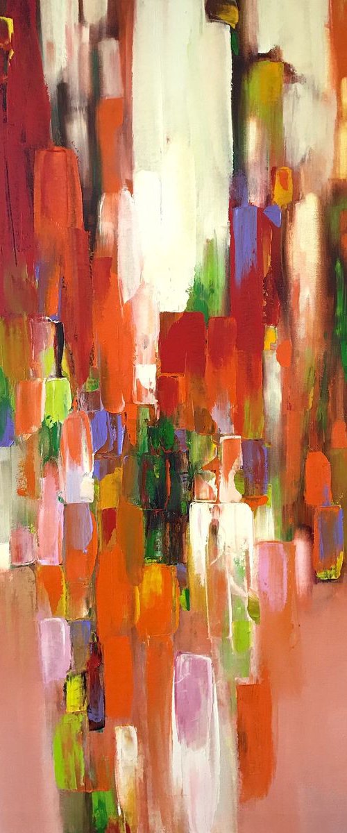 Summer Design, Abstract oil painting, One of a kind, Signed, Handmade artwork, Ready to hang by Vahe Yeremyan