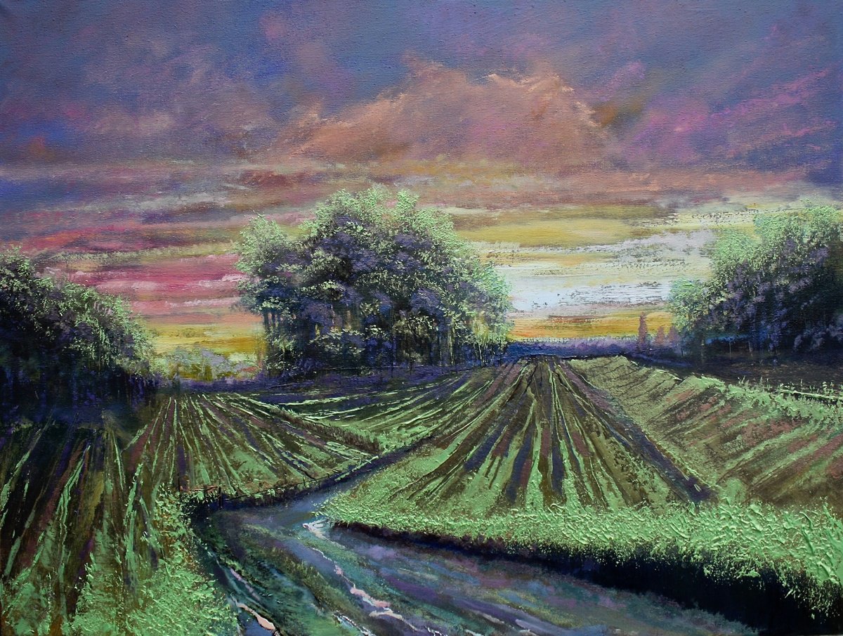 Greenfields Spring By Simon Jones, 24 X 18, Artwork For Sale On Artfinder